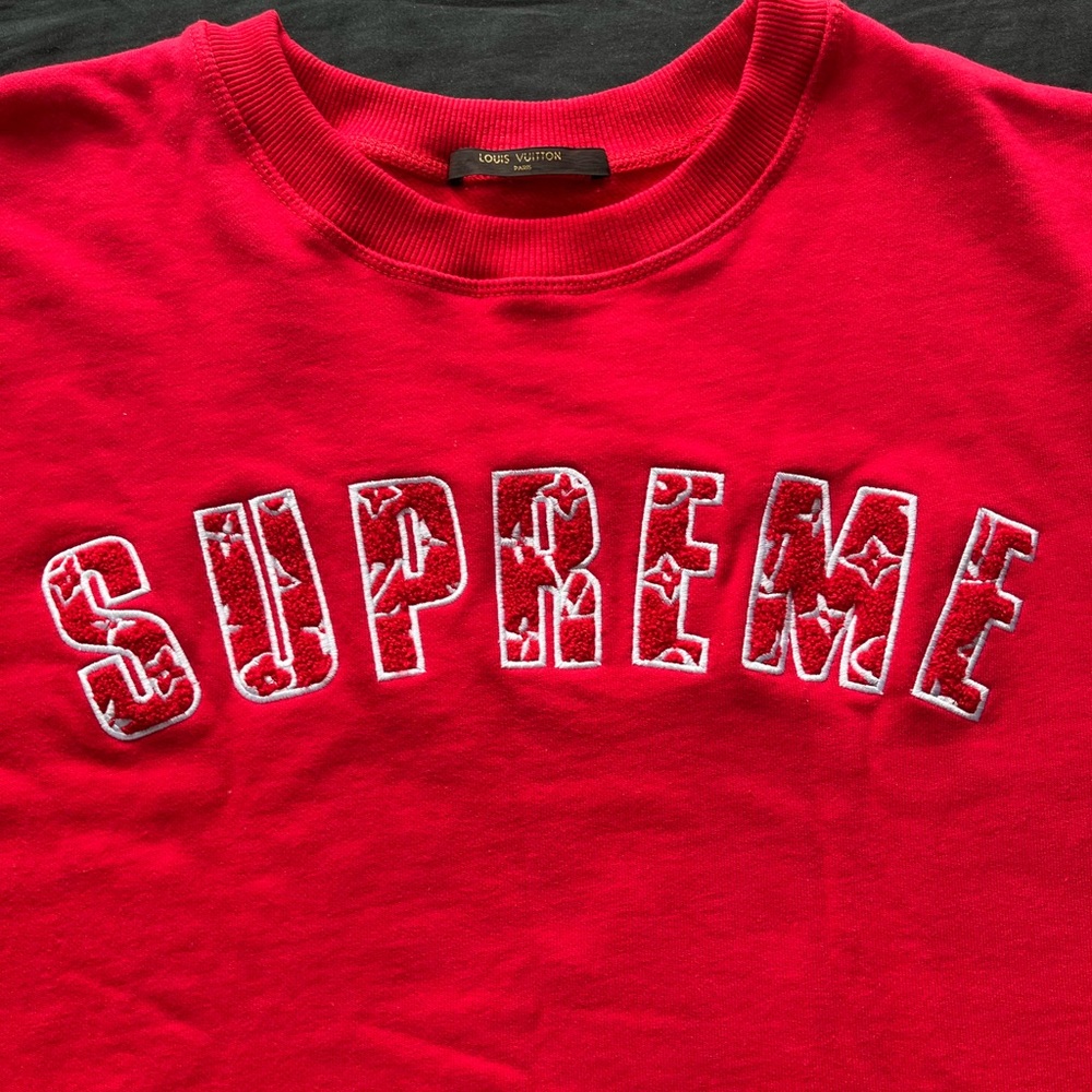 Supreme x Louis Vuitton LV Arc Logo Crewneck Sweatshirt with receipts